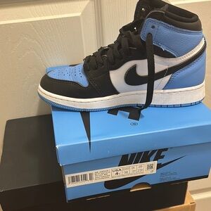 Air Jordan 1 High Blue and Black Sneakers